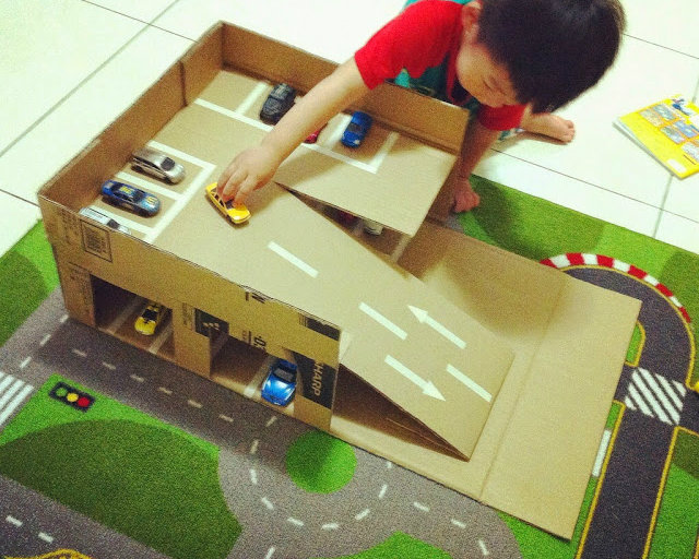 車車再多也不怕！紙箱立體停車場DIY