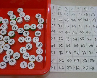 用瓶蓋玩數字對應～簡易數字盤DIY