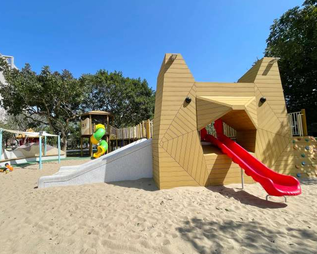 貓咪溜滑梯×超大沙坑，貓咪控親子遊樂天堂～桃園廣仁公園