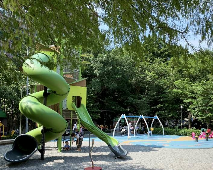 書中自有溜滑梯，加碼樹屋遊具更有趣～新北中和公園(四號公園)(八二三紀念公園)